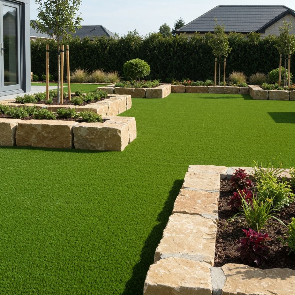Kensington Court - Artificial Grass & Paving project by De Builder & Landscape