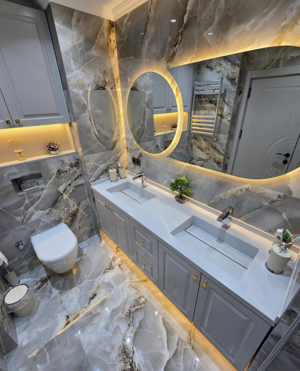 Luxury Marble Bathroom - Bathroom Renovation project by De Builder & Landscape