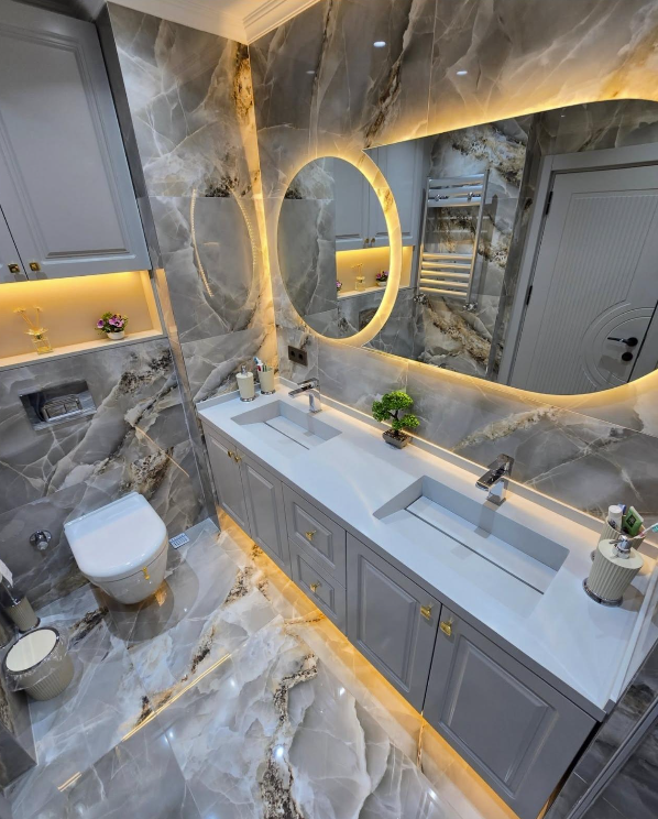 Marble Bathroom Suite - Bathroom Renovation project by De Builder & Landscapes