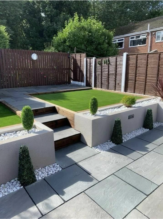 Tiered Garden Retreat - Landscaping & Artificial Grass project by De Builder & Landscape